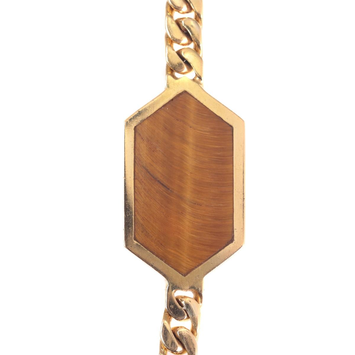 Vintage Hefty 18 Karat Long Gold Necklace with Pietra Dura Stones Decoration For Sale 3