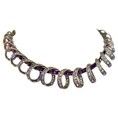 Vintage Heidi Daus Designer Purple Lavender Swarovski Crystal Spiral Necklace