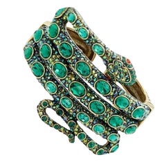 Vintage Heidi Daus, firmata dal designer, bracciale con serpente e cristalli scintillanti