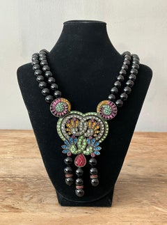 Collar colgante de doble hebra inspirado en Heidi Daus vintage