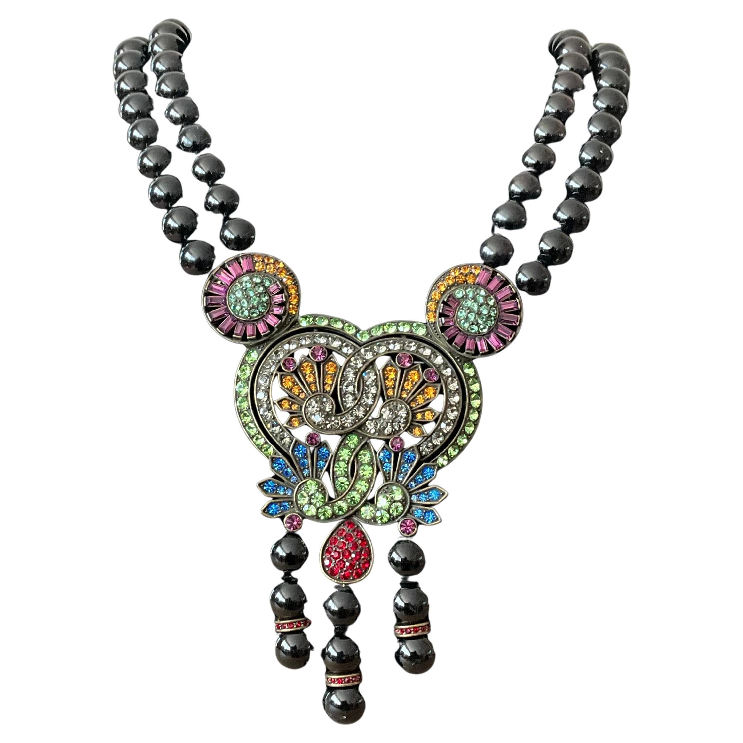 Vintage Heidi Daus Inspired Double Stranded Pendant Necklace
