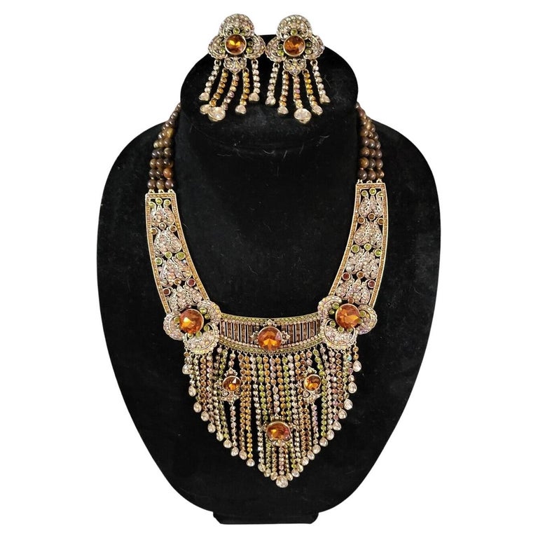 Vintage Heidi Daus Signed Designer Crystal Necklace and Earrings For Sale  at 1stDibs | heidi daus vintage jewelry, vintage heidi daus jewelry, heidi  jewelry designer