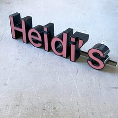 Vintage 'Heidi's' Light Reclamation Shopfront Sign