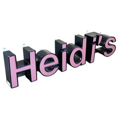 Insegna d'epoca della vetrina di 'Heidi's' Light Reclamation
