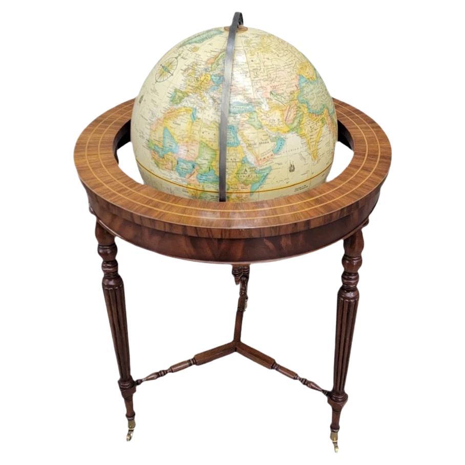 Globo di cimelio vintage di Replogle Globes su base a tre gambe in legno