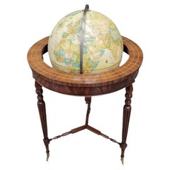 Globo Vintage Heirloom De Replogle Sobre Base De Madera De Tres Patas