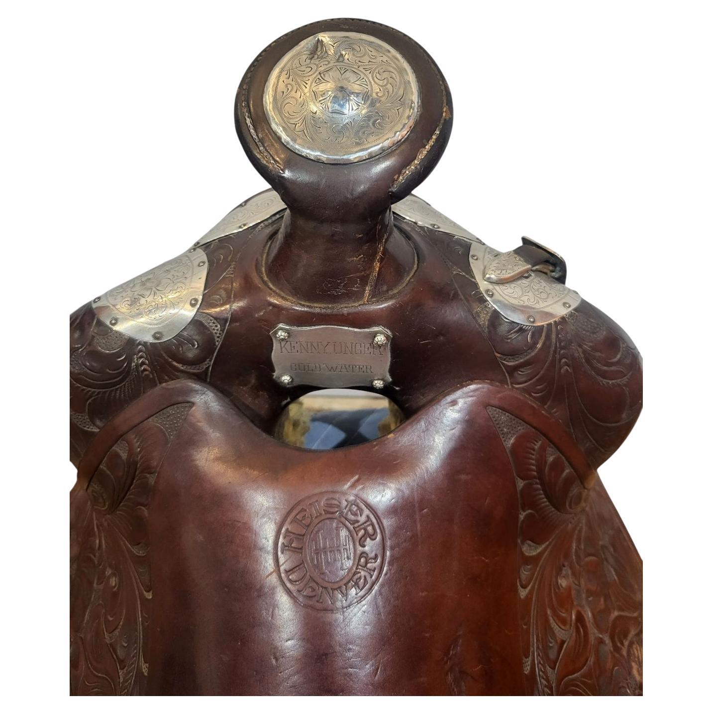 Sella da parata Heiser d'epoca con accenti in argento sterling Bohlin C.C. anni '40 in vendita 1