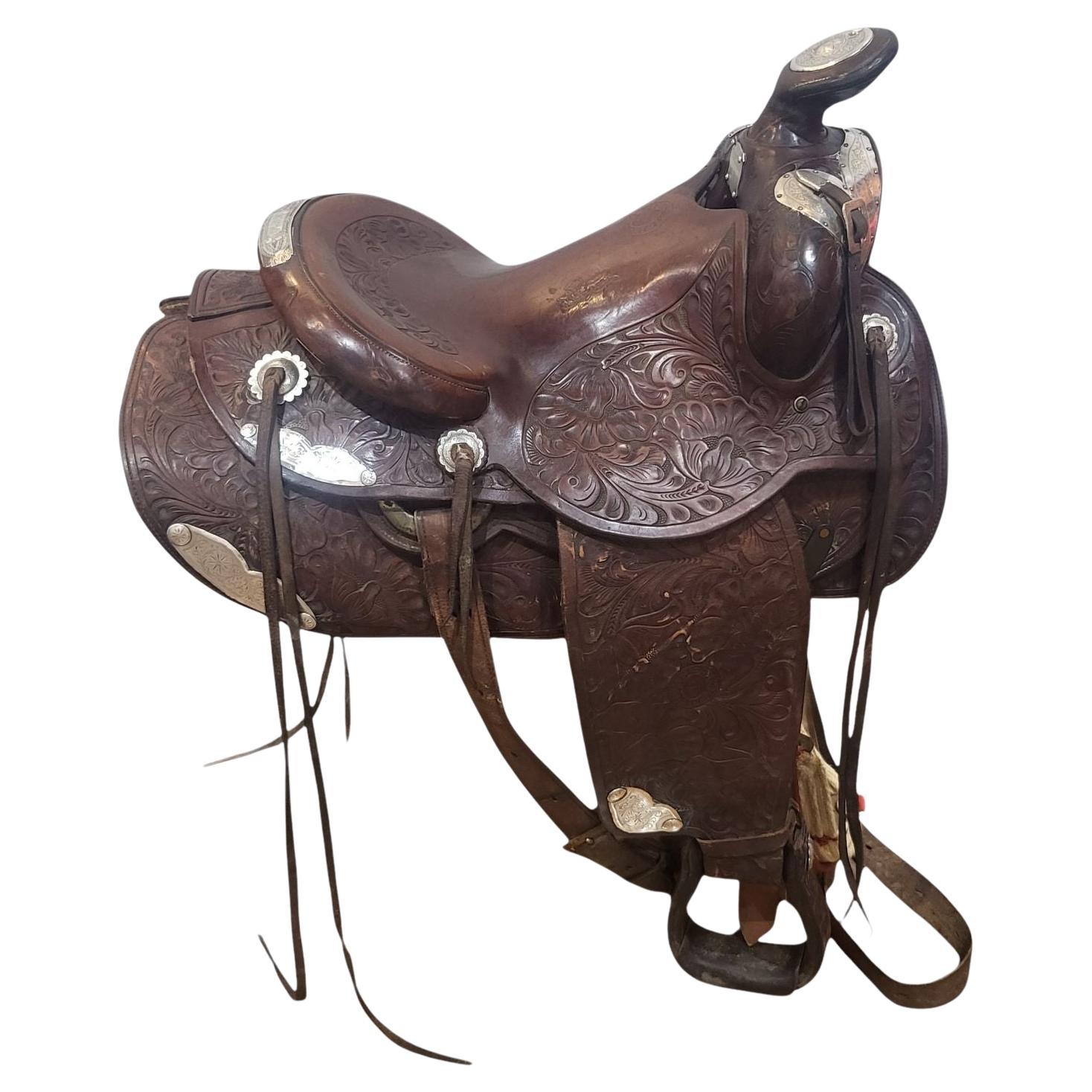 Vintage Heiser Parade Saddle with Bohlin Sterling Silver Accents C. 1940’s