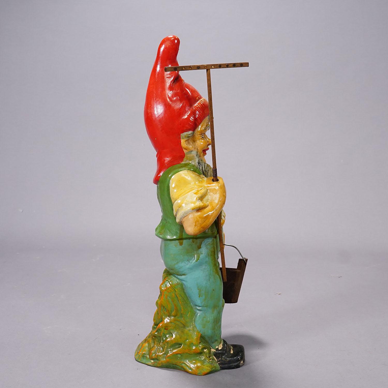 Nain de jardin vintage en terre cuite de Heissner, Allemagne vers les années 1950 Bon état - En vente à Berghuelen, DE