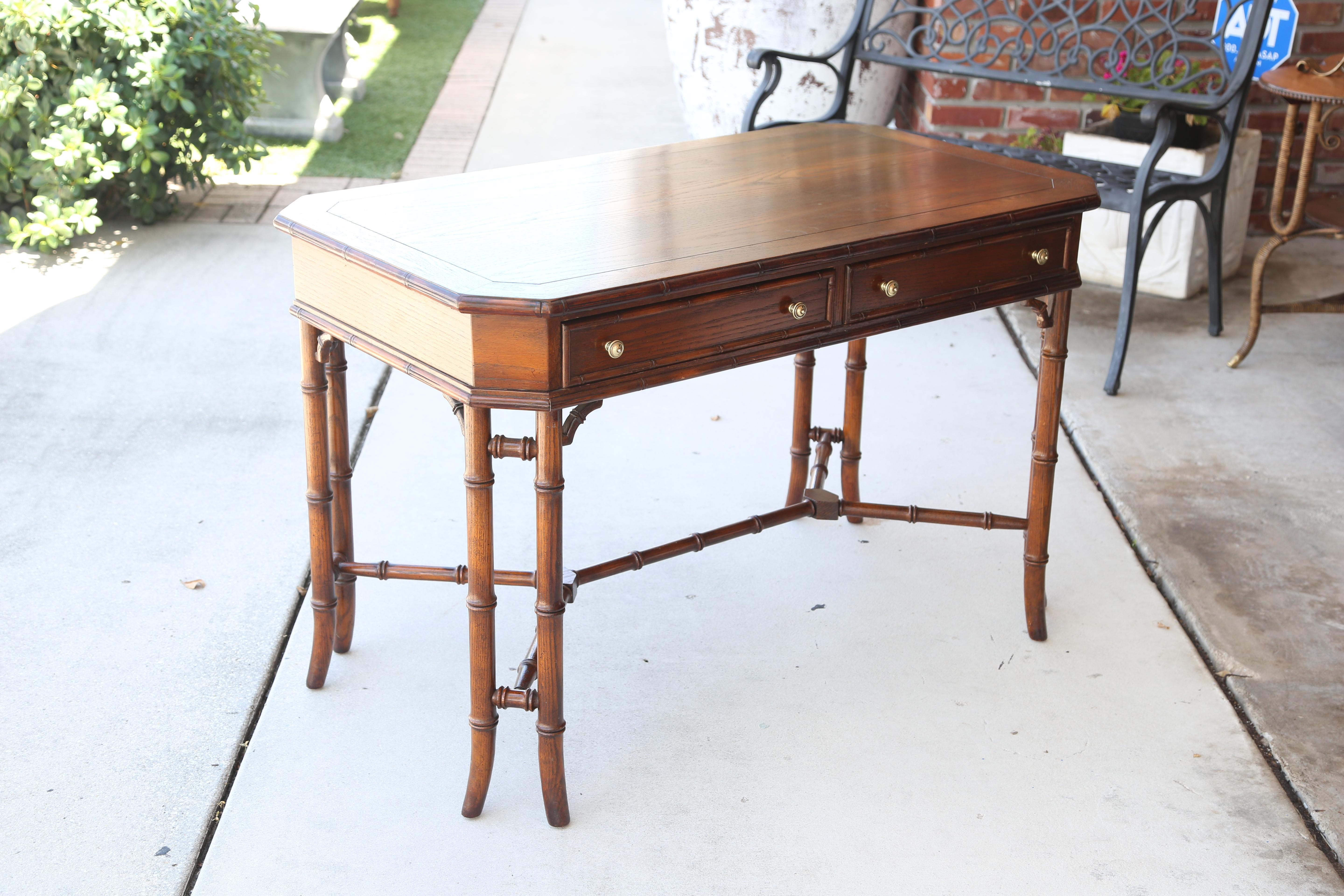 Vintage Hekman Faux Bamboo Desk 2