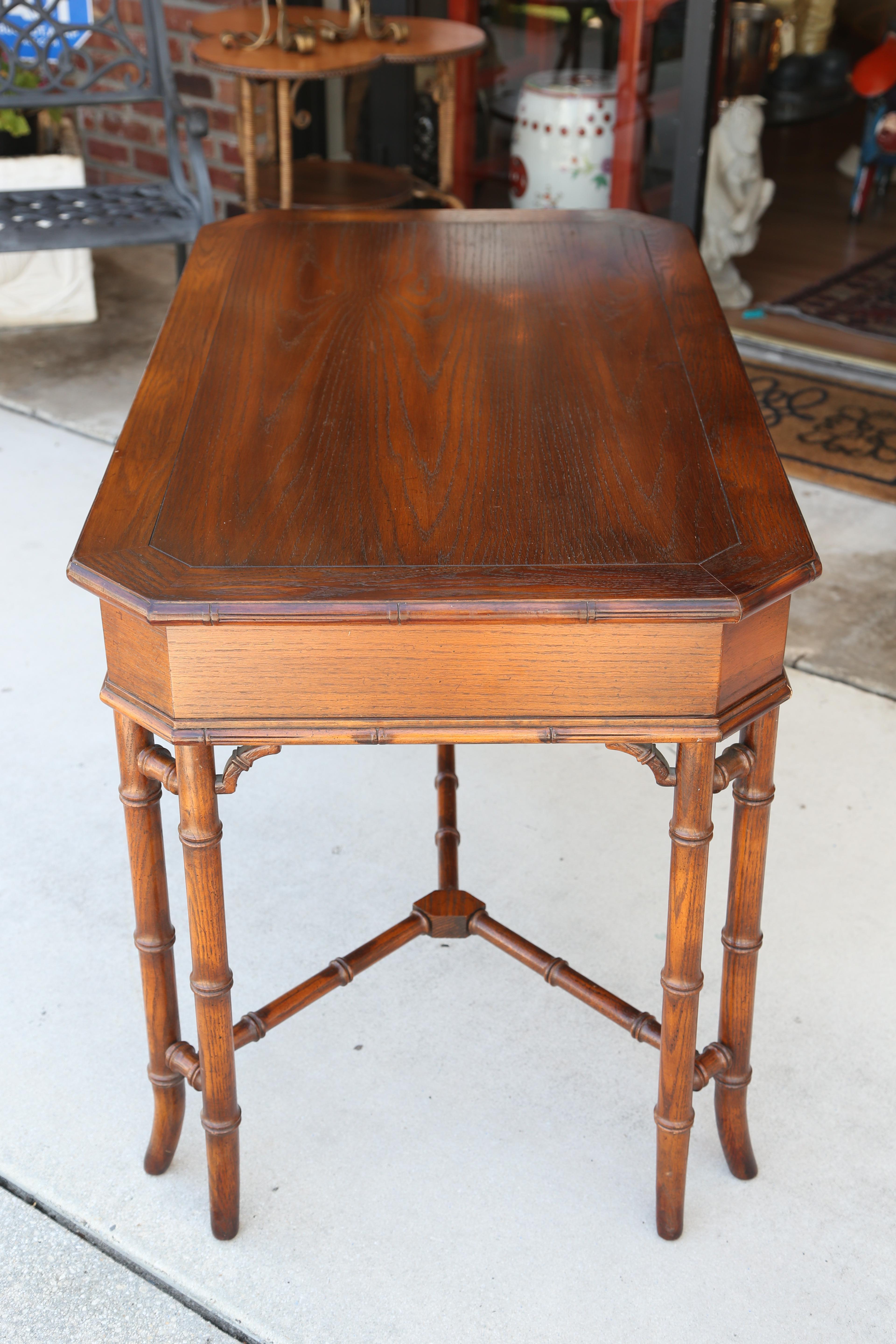 Vintage Hekman Faux Bamboo Desk 3