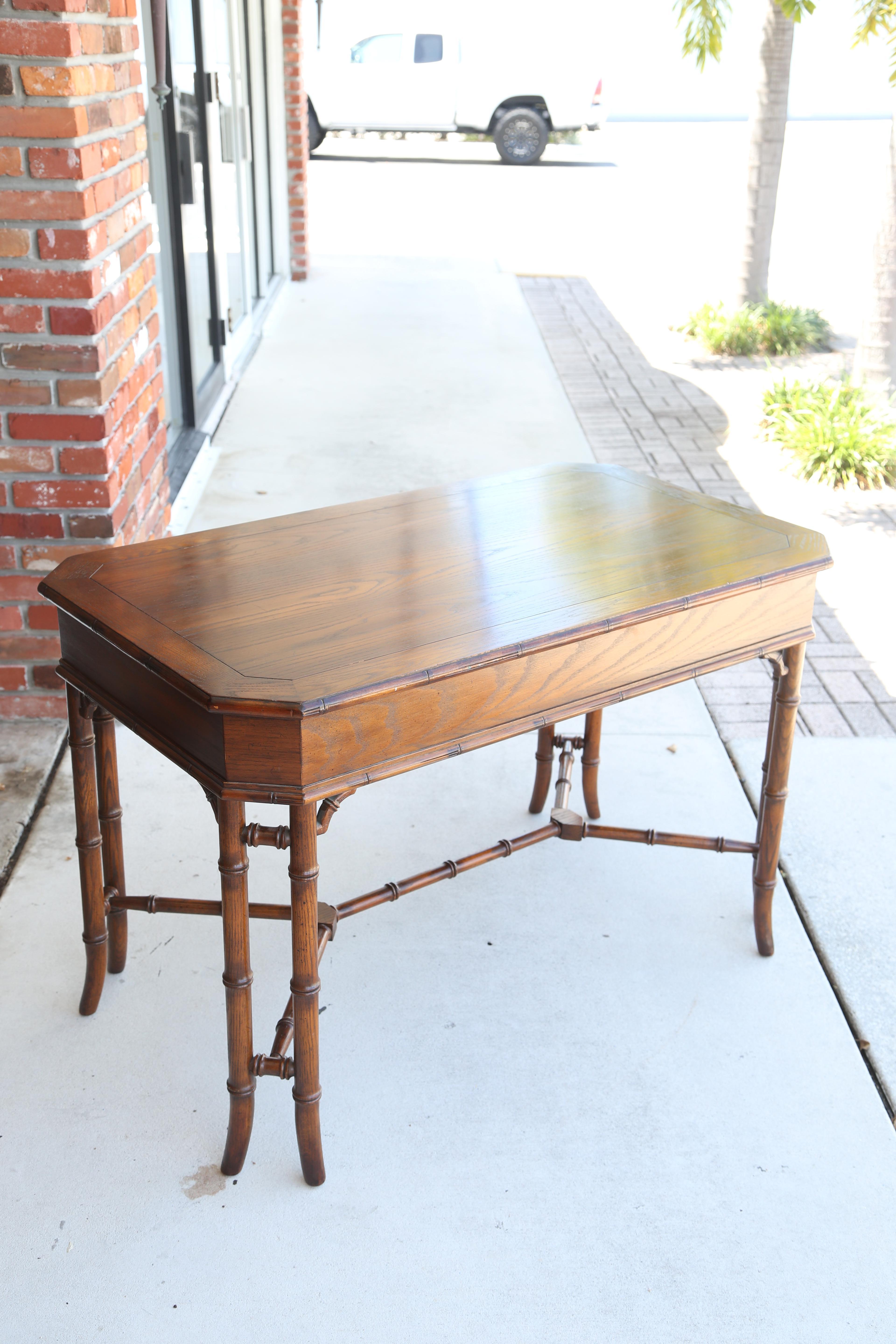 Vintage Hekman Faux Bamboo Desk 6