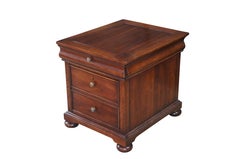 Vintage Hekman Georgian Style Cherry Two Drawer Locking File Cabinet Side Table