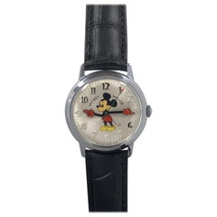 Retro Helbros Mickey Mouse Mechanical Wristwatch