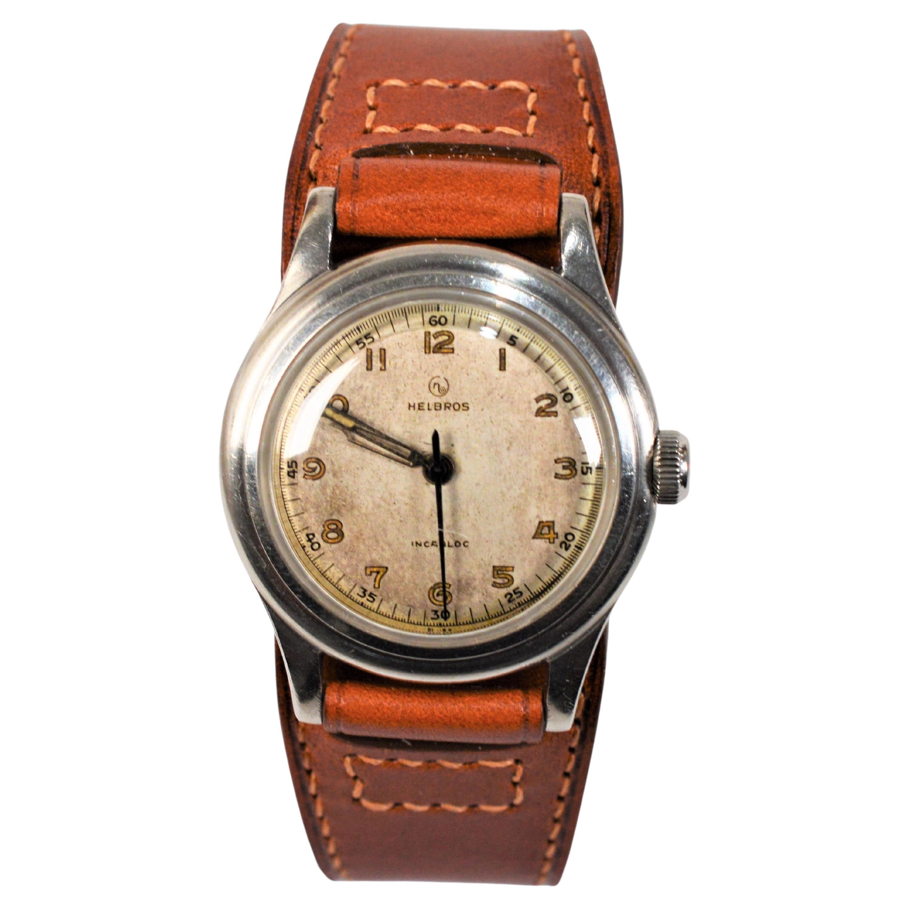 Vintage Helbros Military Style Men's Wristwatch 