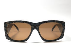 Vintage Helena Rubinstein Black Brown Quilted Sunglasses France