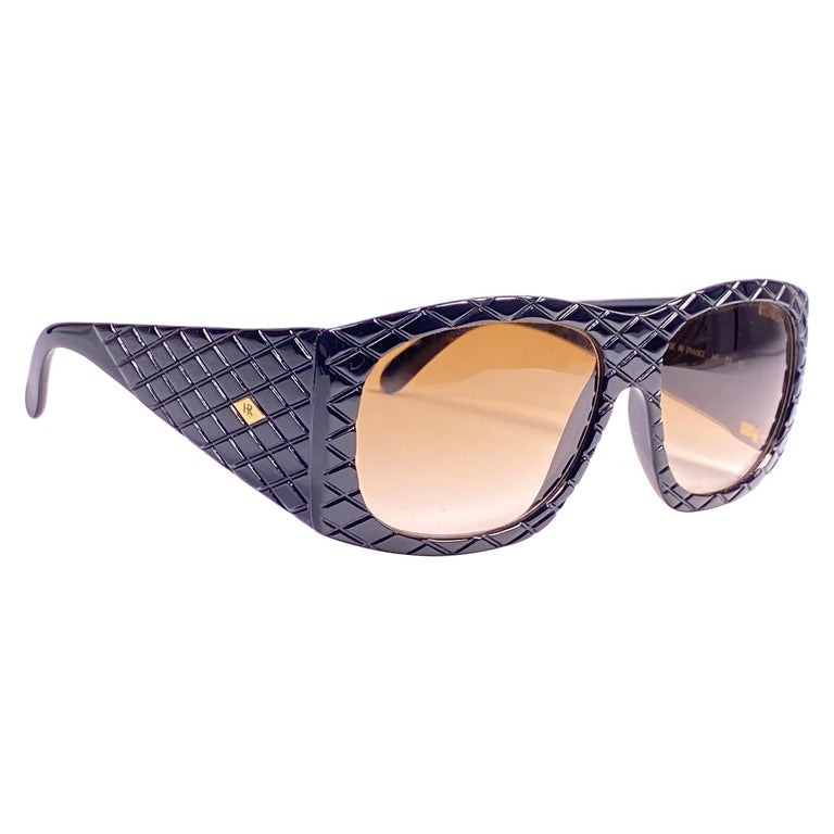 Vintage Helena Rubinstein Black Mask Quilted Sunglasses  display picture 3