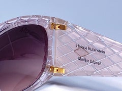 Vintage Helena Rubinstein White & Translucent Quilted Sunglasses France
