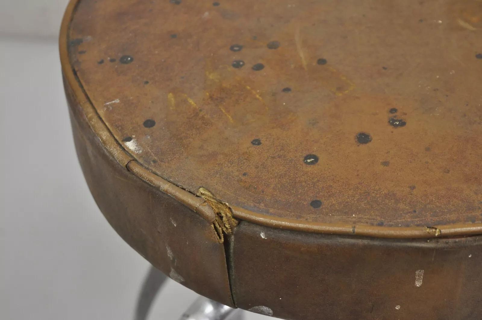 Vintage Helene Curtis Industrial Steel Metal Adjustable Medical Exam Stool For Sale 1