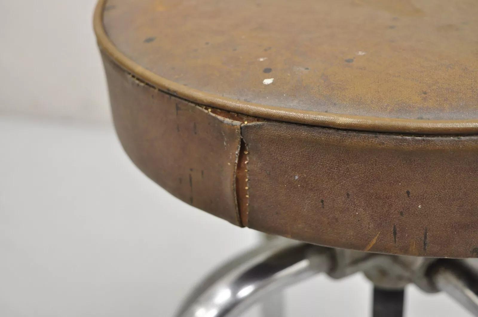Vintage Helene Curtis Industrial Steel Metal Adjustable Medical Exam Stool For Sale 2