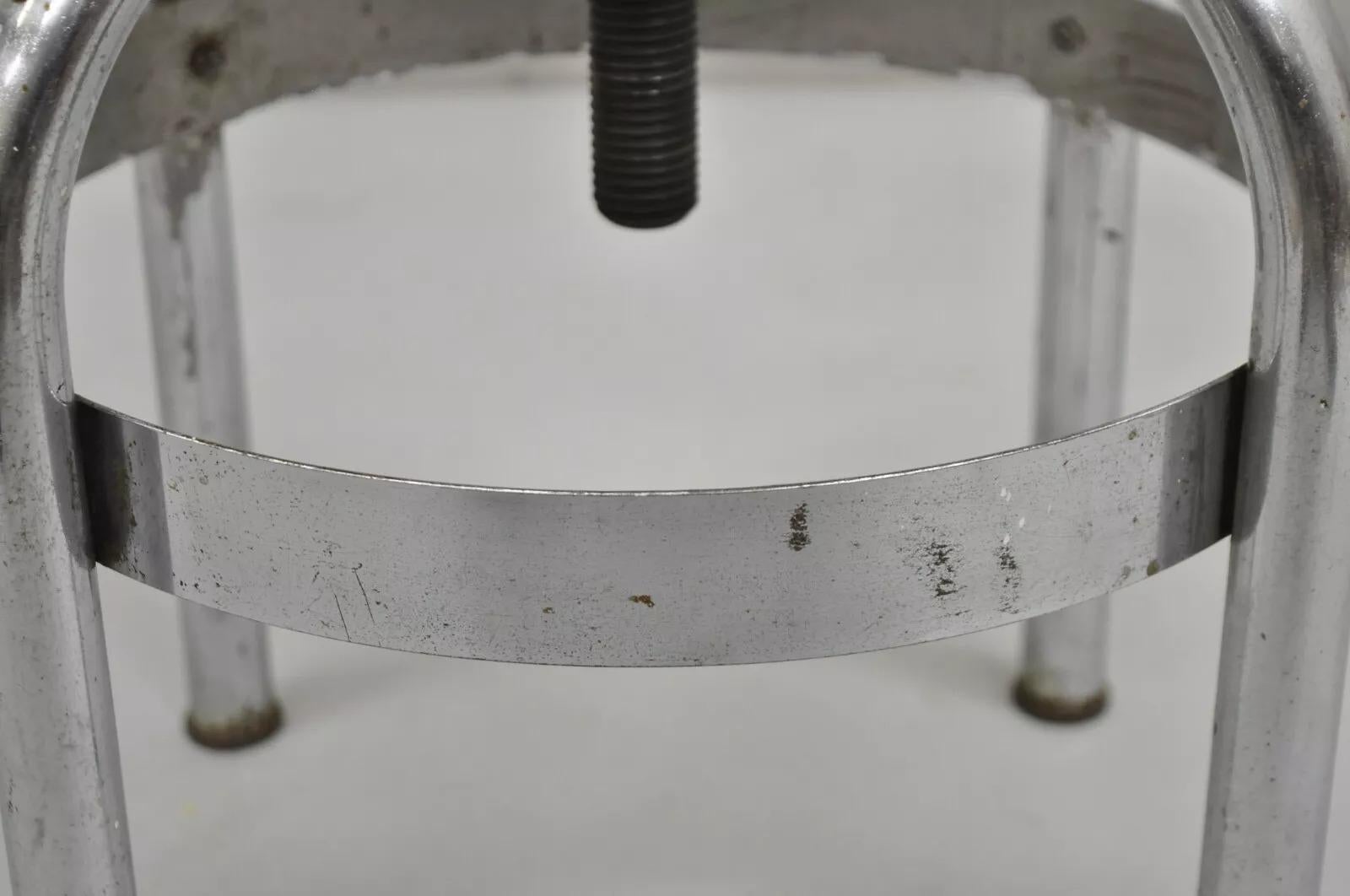 Vintage Helene Curtis Industrial Steel Metal Adjustable Medical Exam Stool For Sale 3