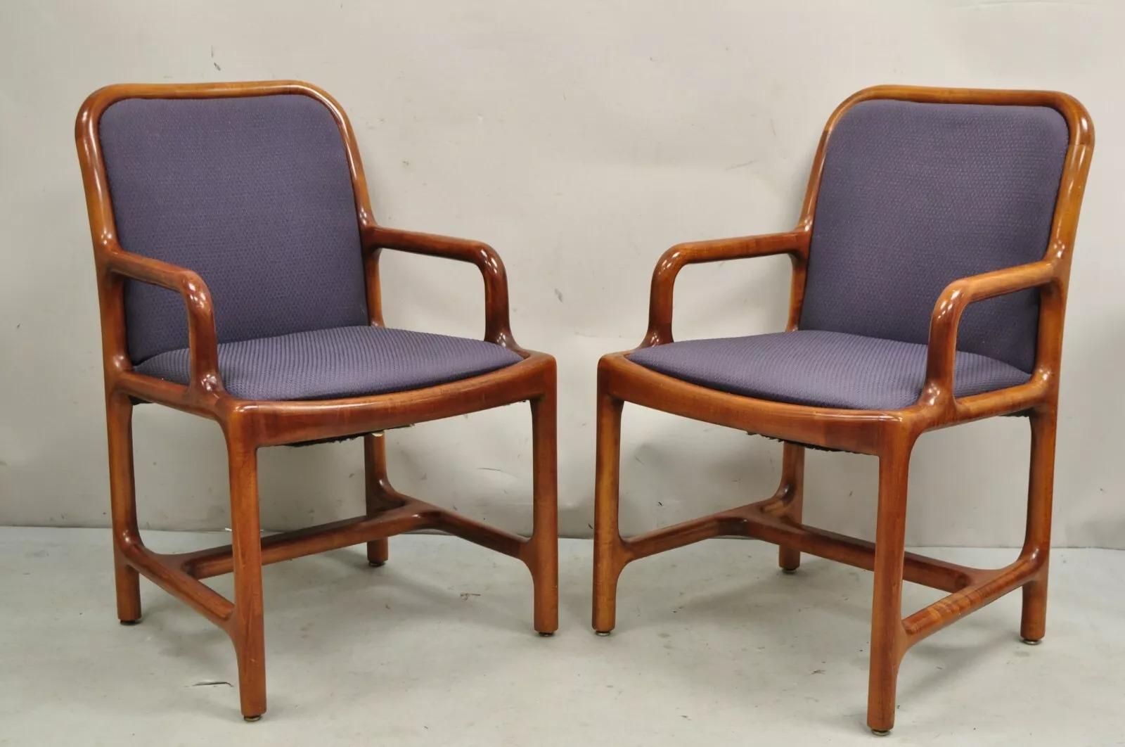 Vintage Helikon Mid Century Modern Sculpted Cherry Wood Lounge Chairs - a Pair For Sale 4