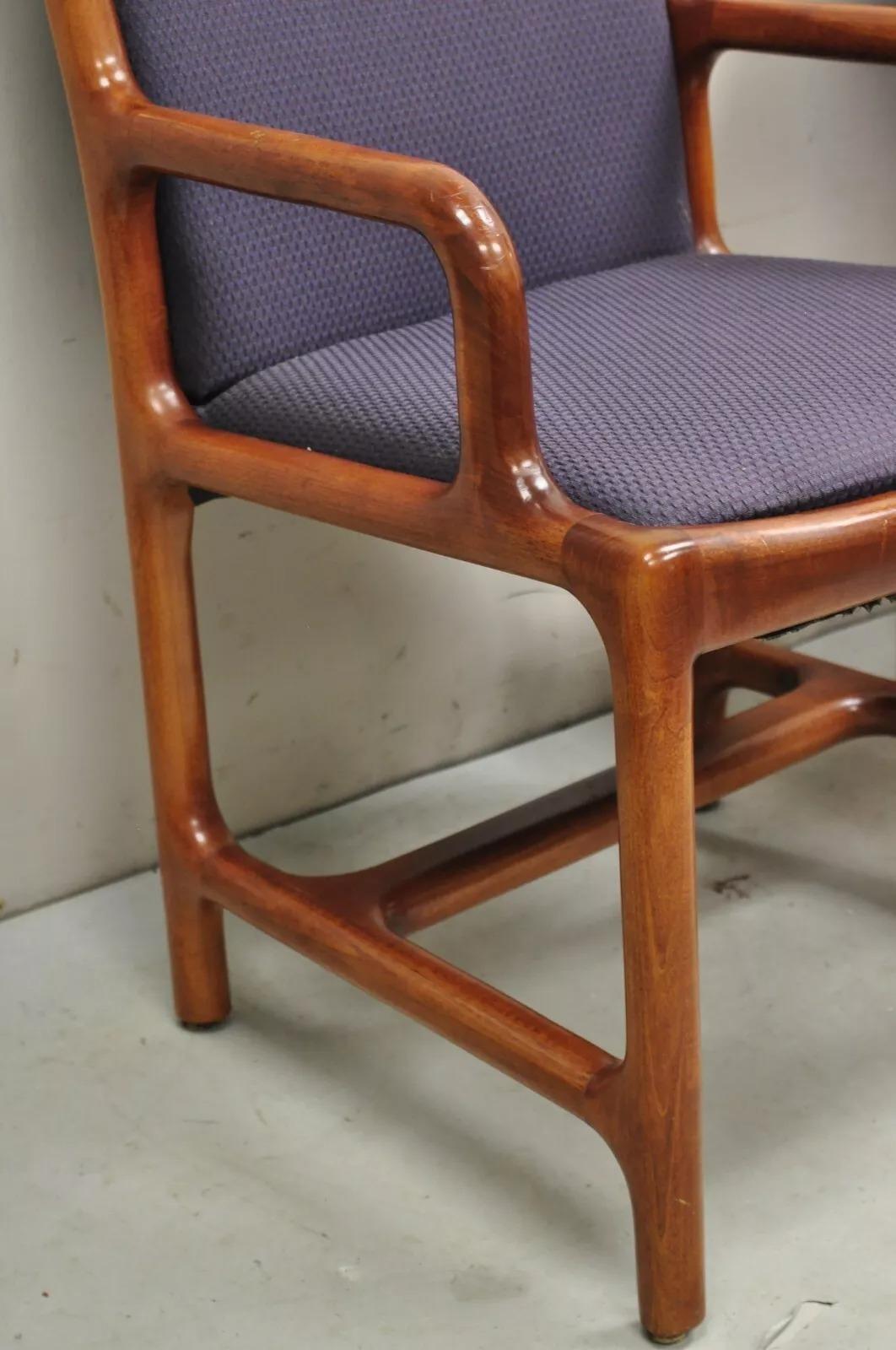 Unknown Vintage Helikon Mid Century Modern Sculpted Cherry Wood Lounge Chairs - a Pair For Sale