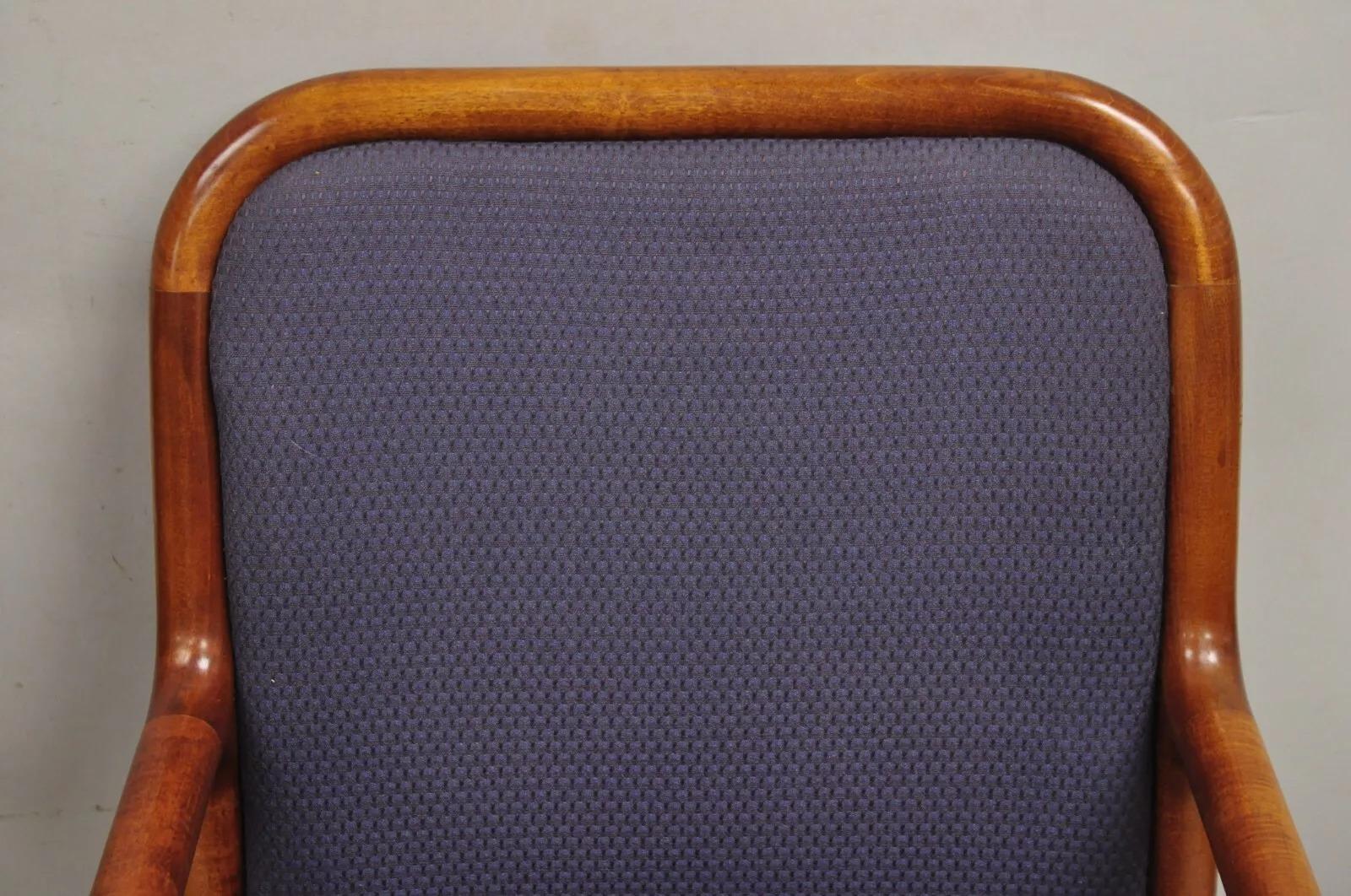 Vintage Helikon Mid Century Modern Sculpted Cherry Wood Lounge Chairs - a Pair In Good Condition For Sale In Philadelphia, PA