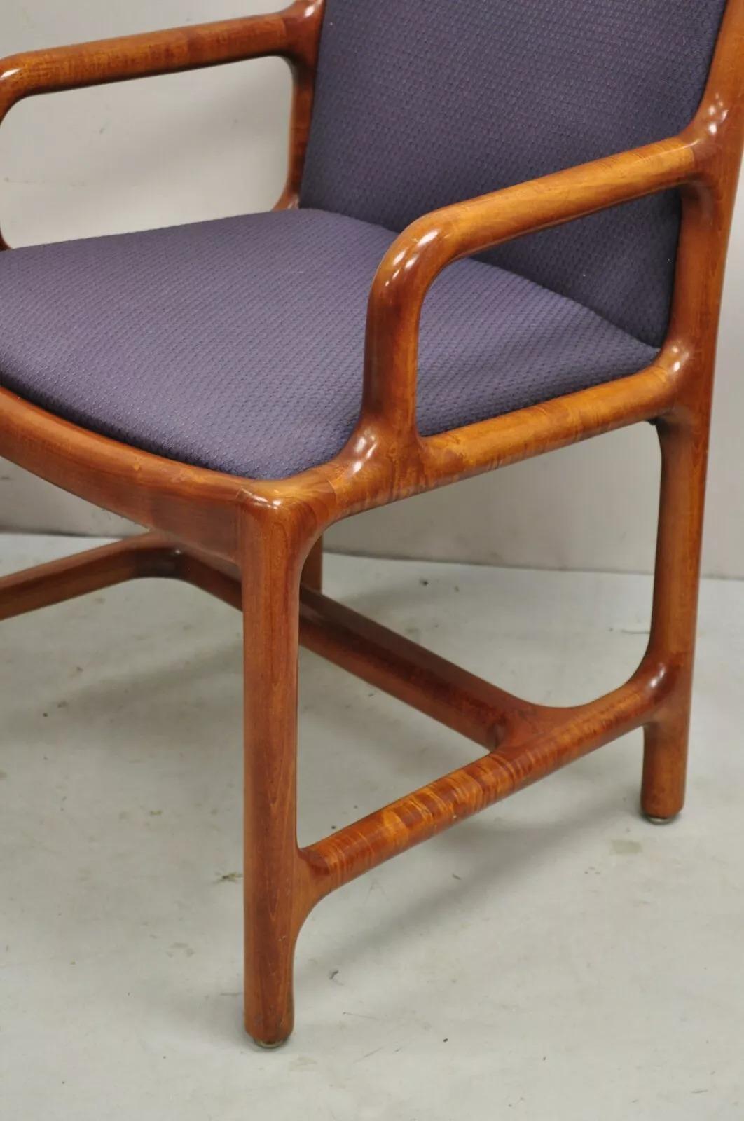 20th Century Vintage Helikon Mid Century Modern Sculpted Cherry Wood Lounge Chairs - a Pair For Sale