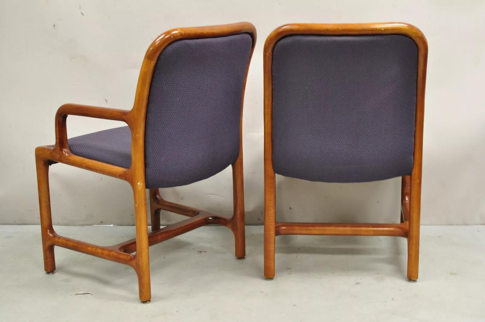 Vintage Helikon Mid Century Modern Sculpted Cherry Wood Lounge Chairs - a Pair For Sale 1