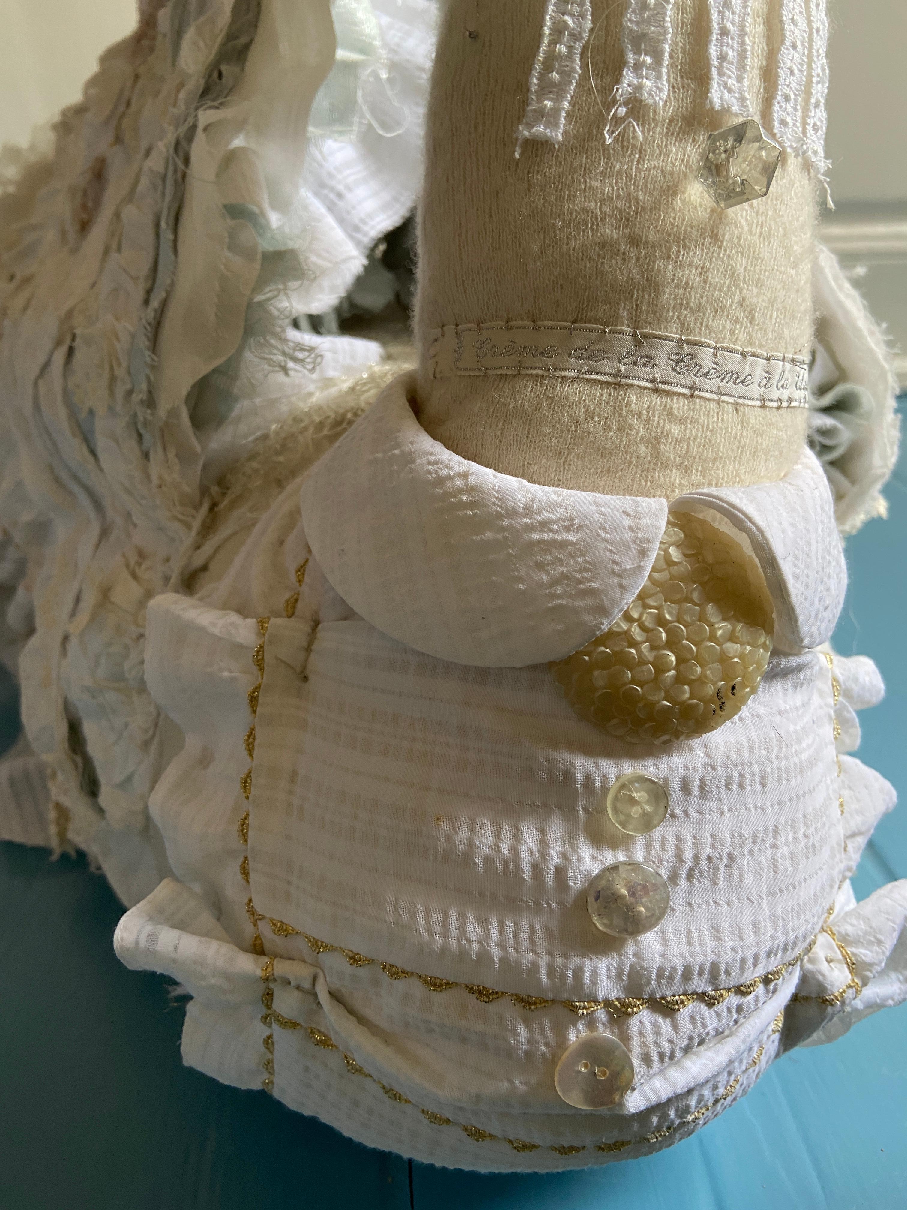 Vintage Helle Høgsbro Krag Swan Sculpture Made of Various Textiles, Denmark 2