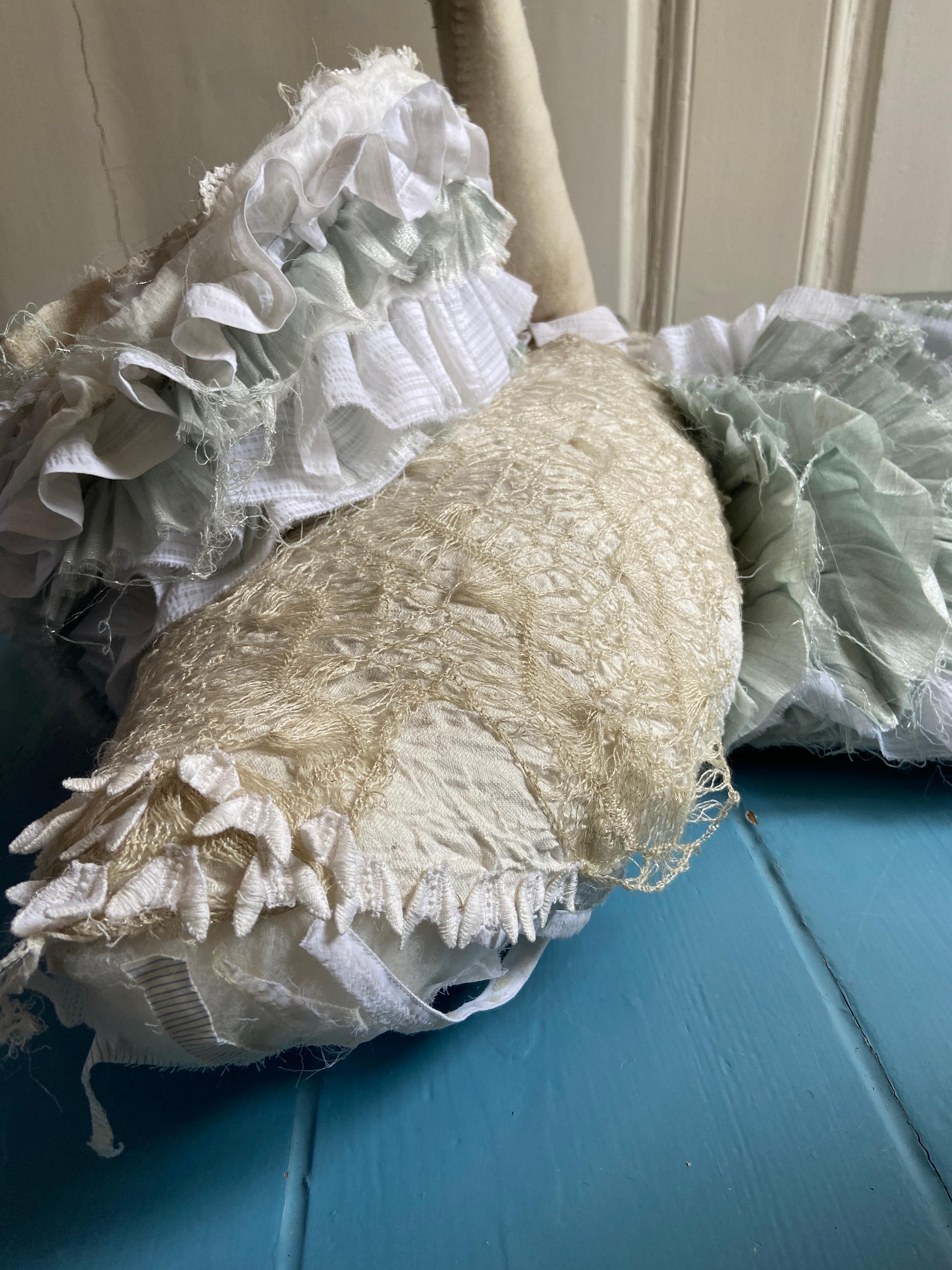 Vintage Helle Høgsbro Krag Swan Sculpture Made of Various Textiles, Denmark 4
