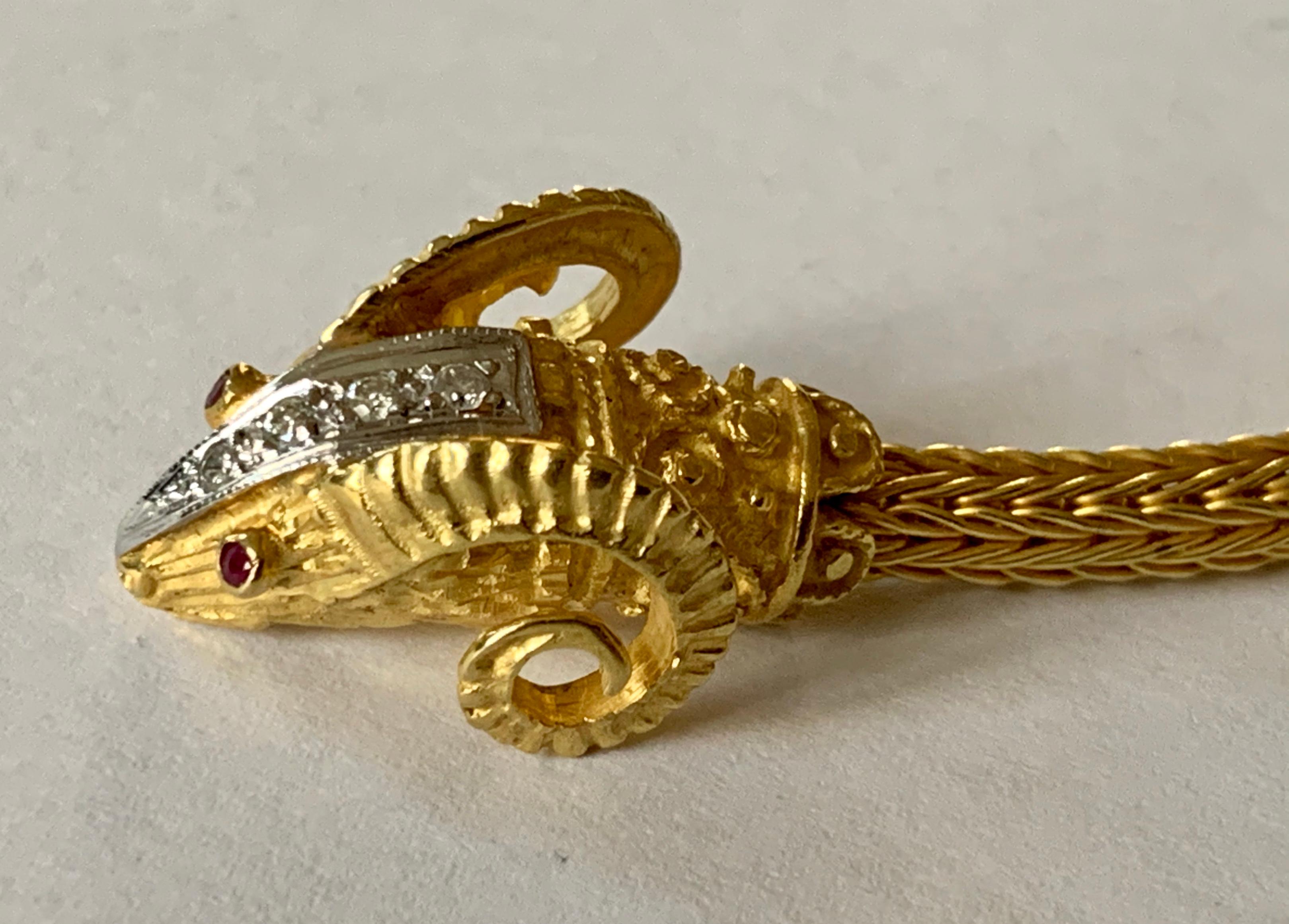 Vintage Hellenistic Vintage 18 Karat Gold Lalaounis Ram's Head Rope Necklace In Excellent Condition In Zurich, Zollstrasse