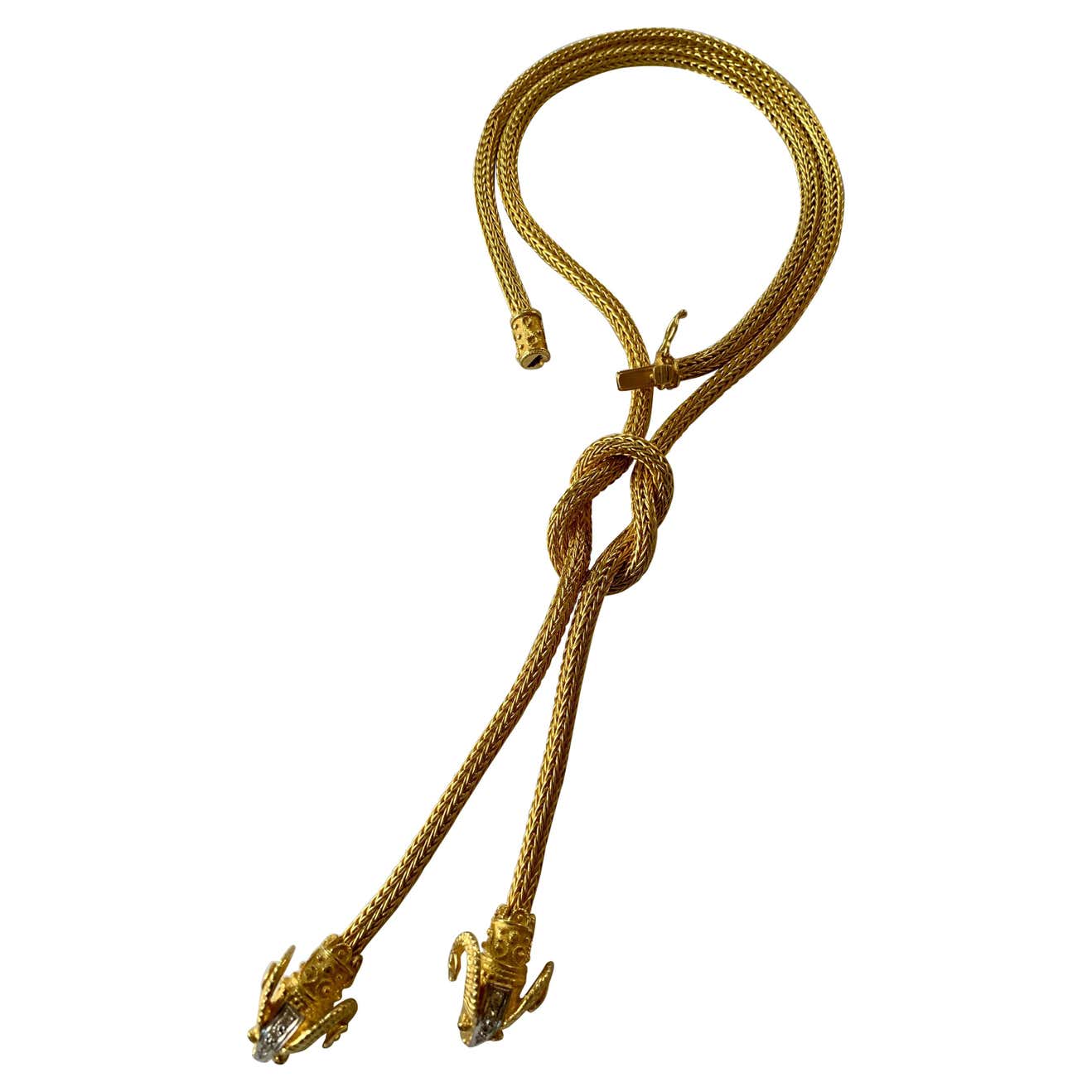 Vintage Hellenistic Vintage 18 Karat Gold Lalaounis Ram's Head Rope ...