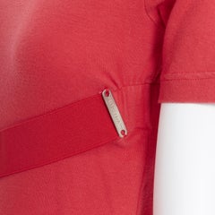 vintage HELMUT LANG 1998 red minimalist logo stretch bandage casual dress M