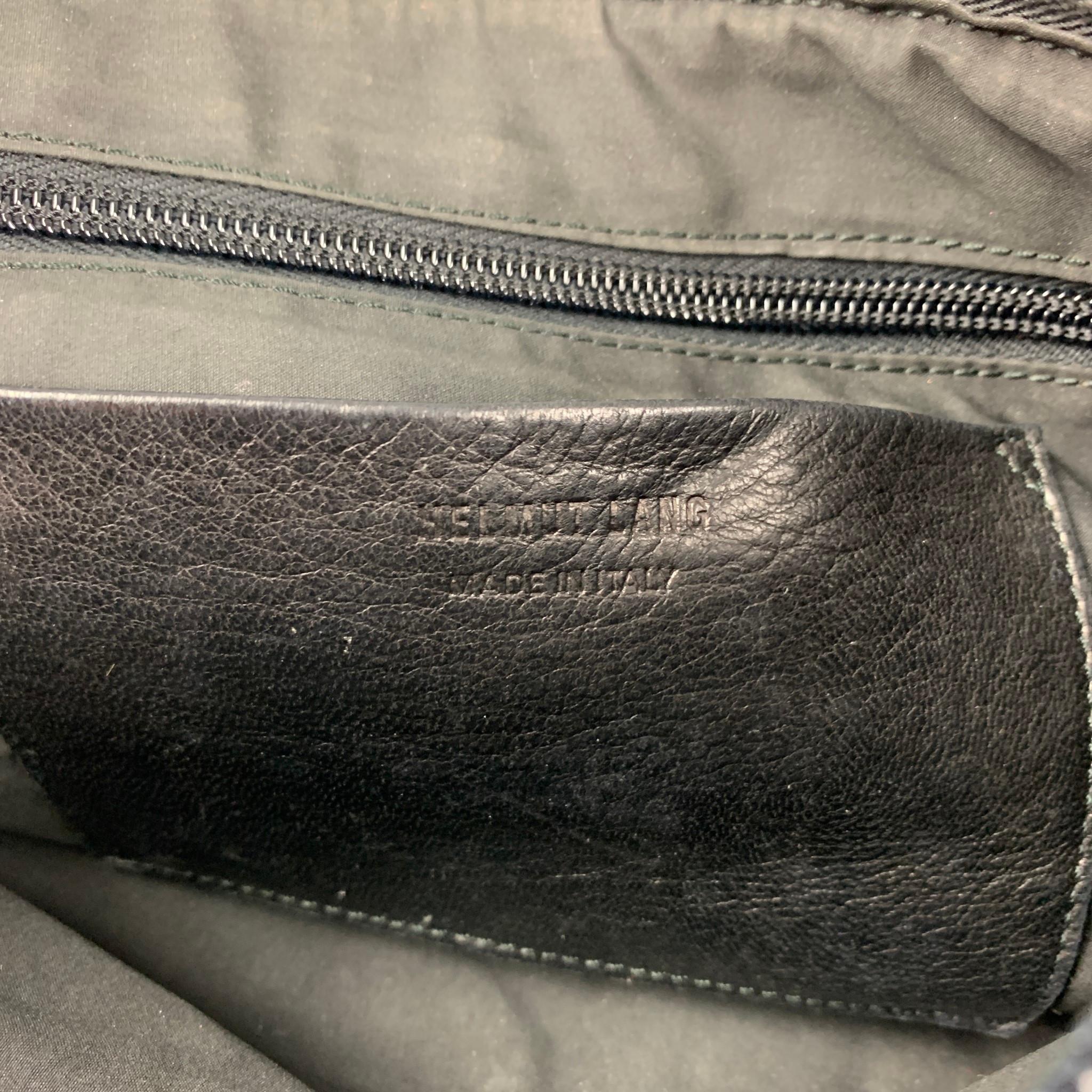 Vintage HELMUT LANG Black Perforated Leather Shoulder Handbag 1