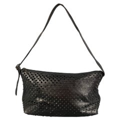 Vintage HELMUT LANG Black Perforated Leather Shoulder Handbag