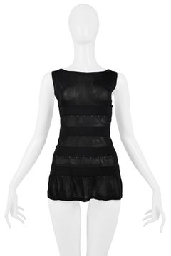 Vintage Helmut Lang Black Sheer Banded Top SS 2001