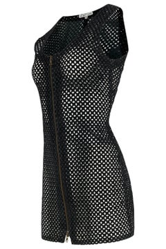 Vintage Helmut Lang F/W 1991 Perforated Zipped Mini Dress
