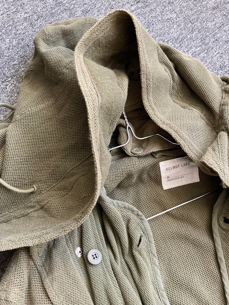 HELMUT LANG Size M Metallic Copper Wrinkled Tyvek Hooded Lace Up Jacket main image 0