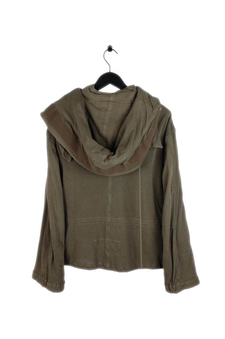 HELMUT LANG Size M Metallic Copper Wrinkled Tyvek Hooded Lace Up Jacket