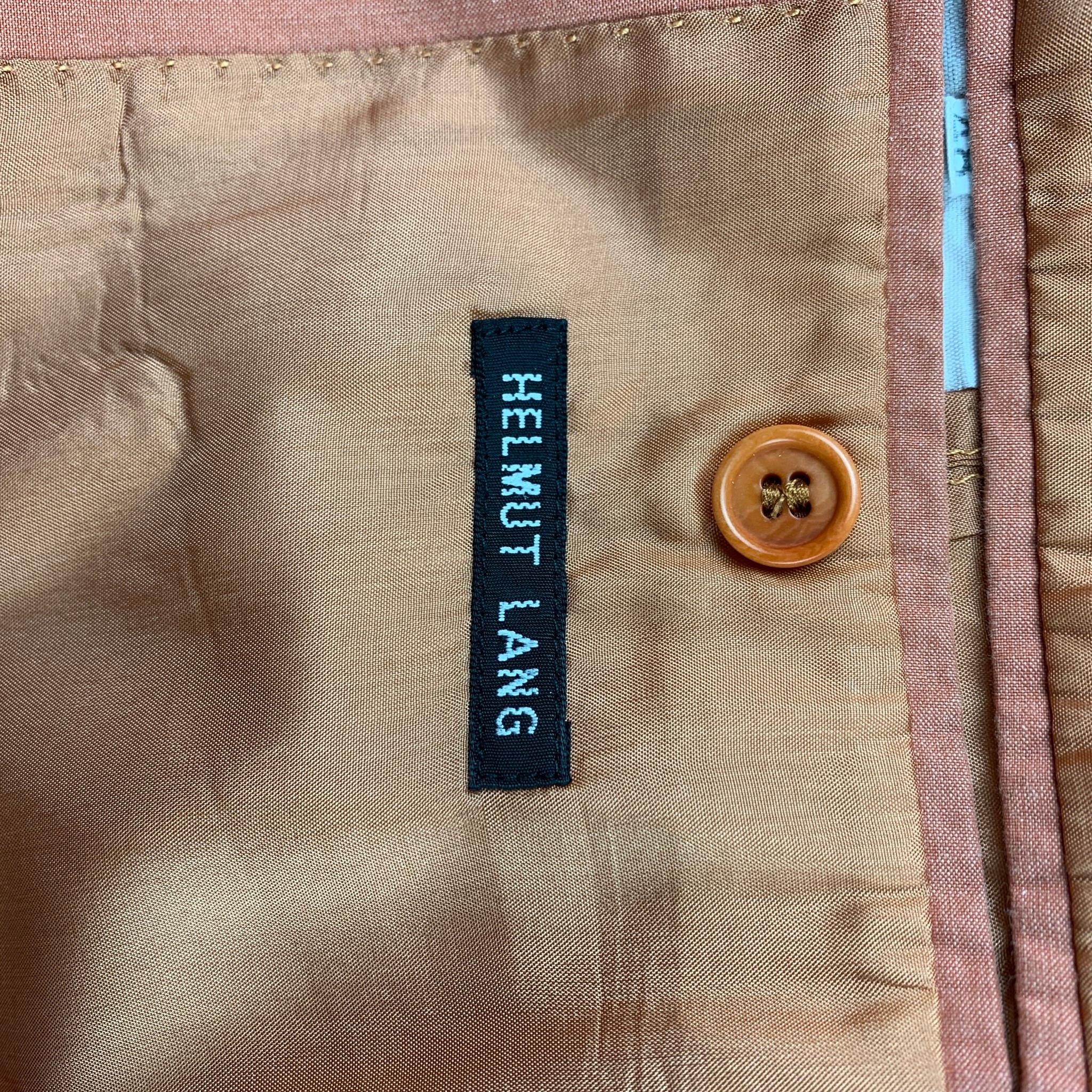 Men's Vintage HELMUT LANG Size 38 Coral Cotton Notch Lapel Suit