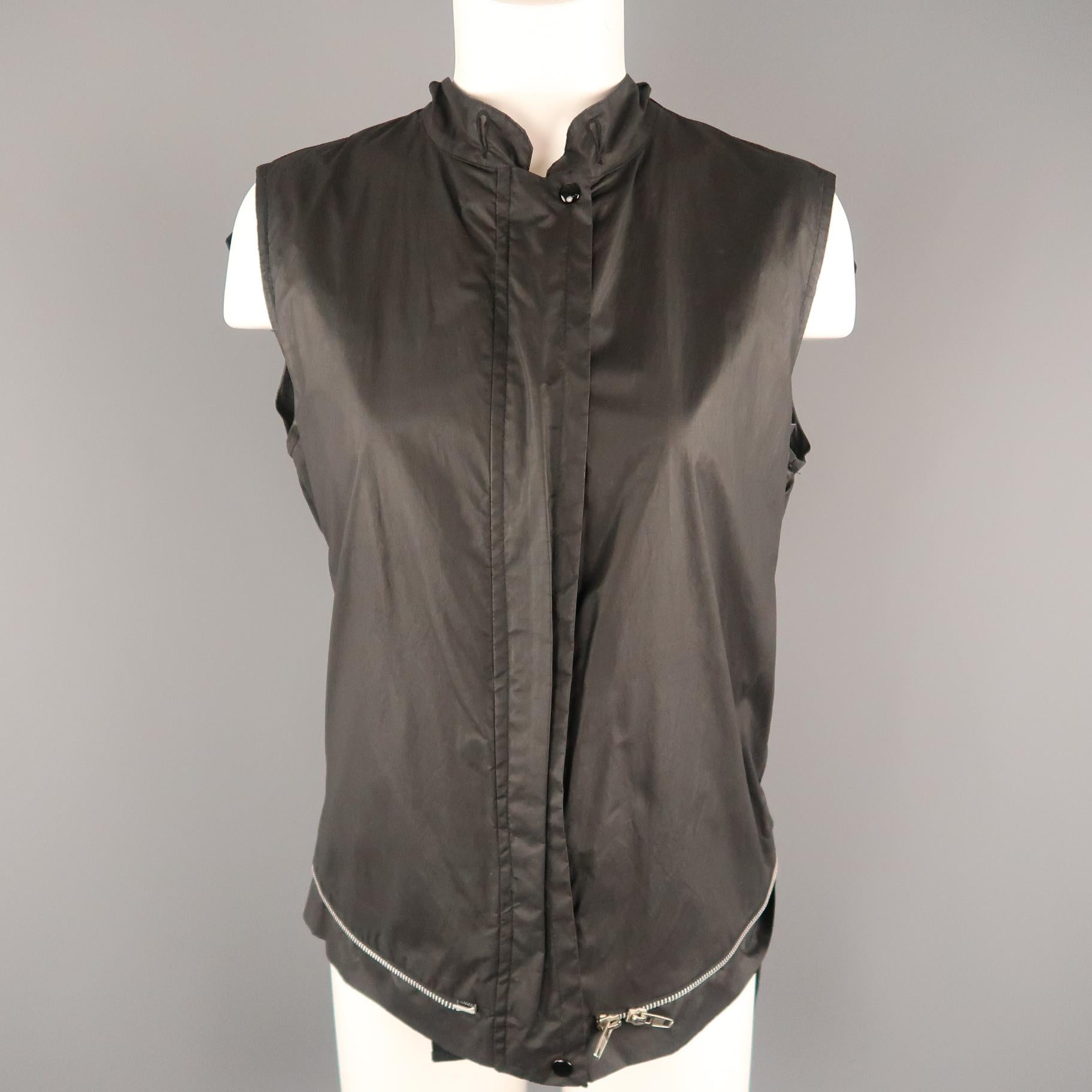 Women's Vintage HELMUT LANG Size M Black Astro Pillow Neck Bondage Strap Vest