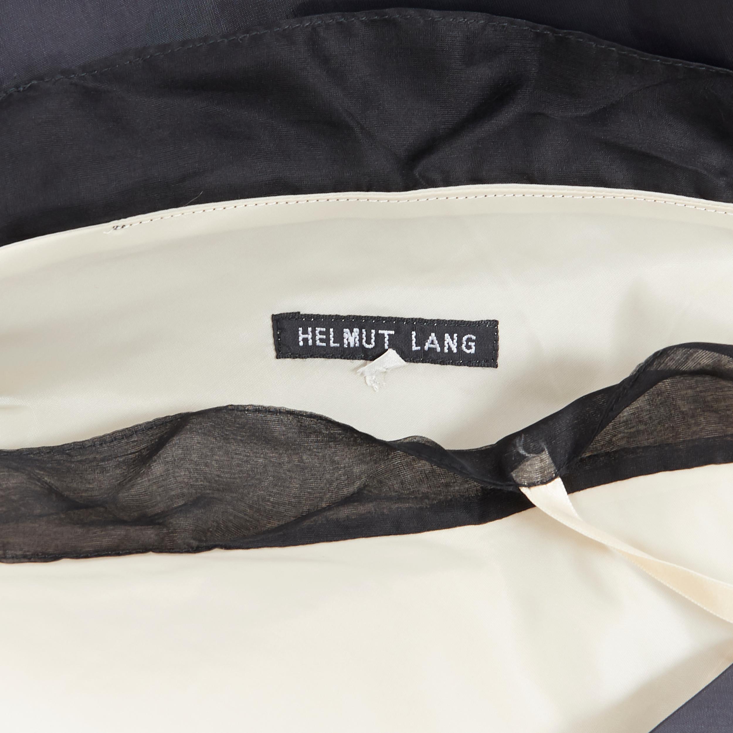 vintage HELMUT LANG SS 1997 black nude sash one shoulder asymmetric dress M rare 3