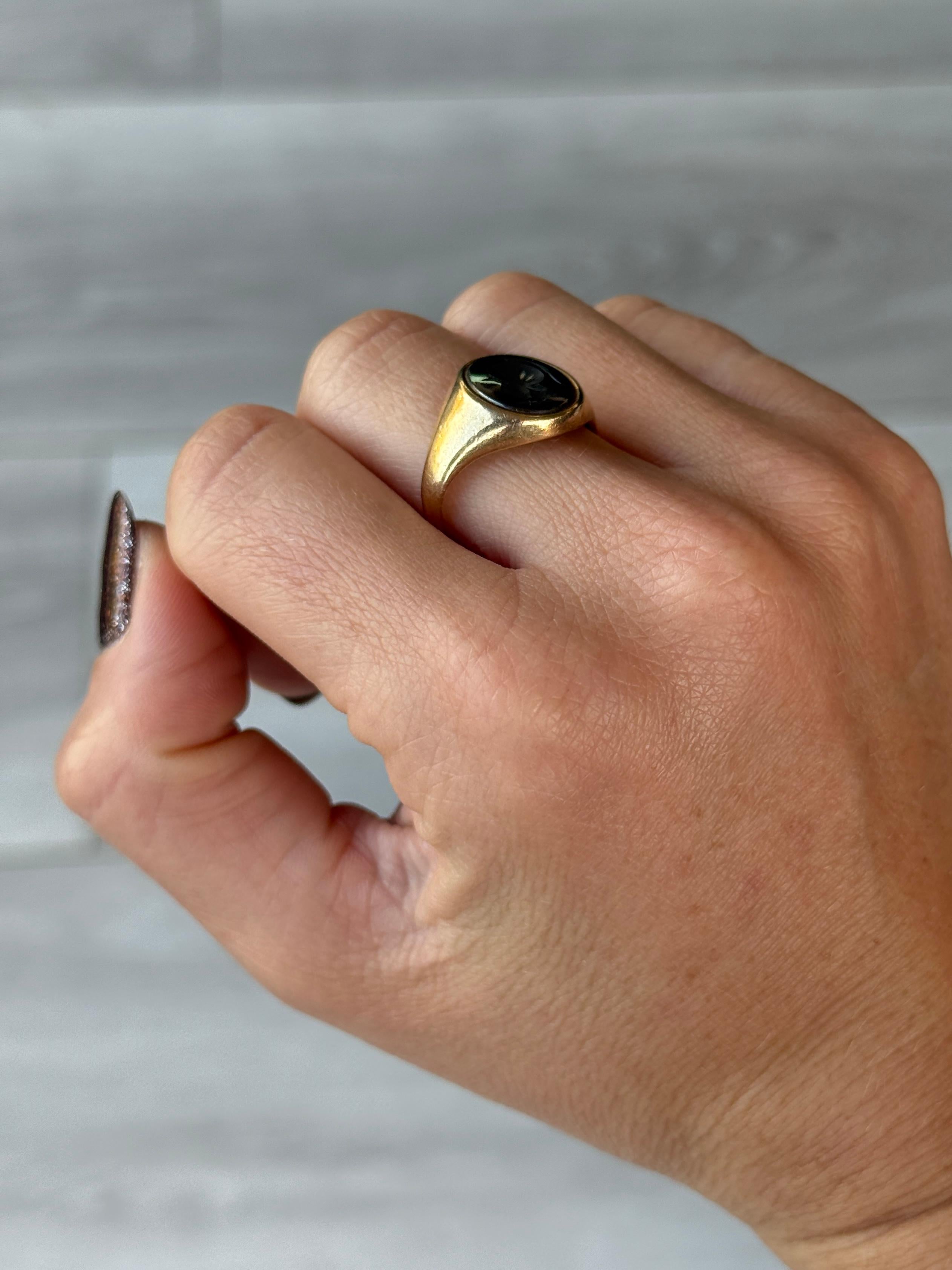 da uomo o donna Ematite d'epoca in oro a 9 carati in vendita