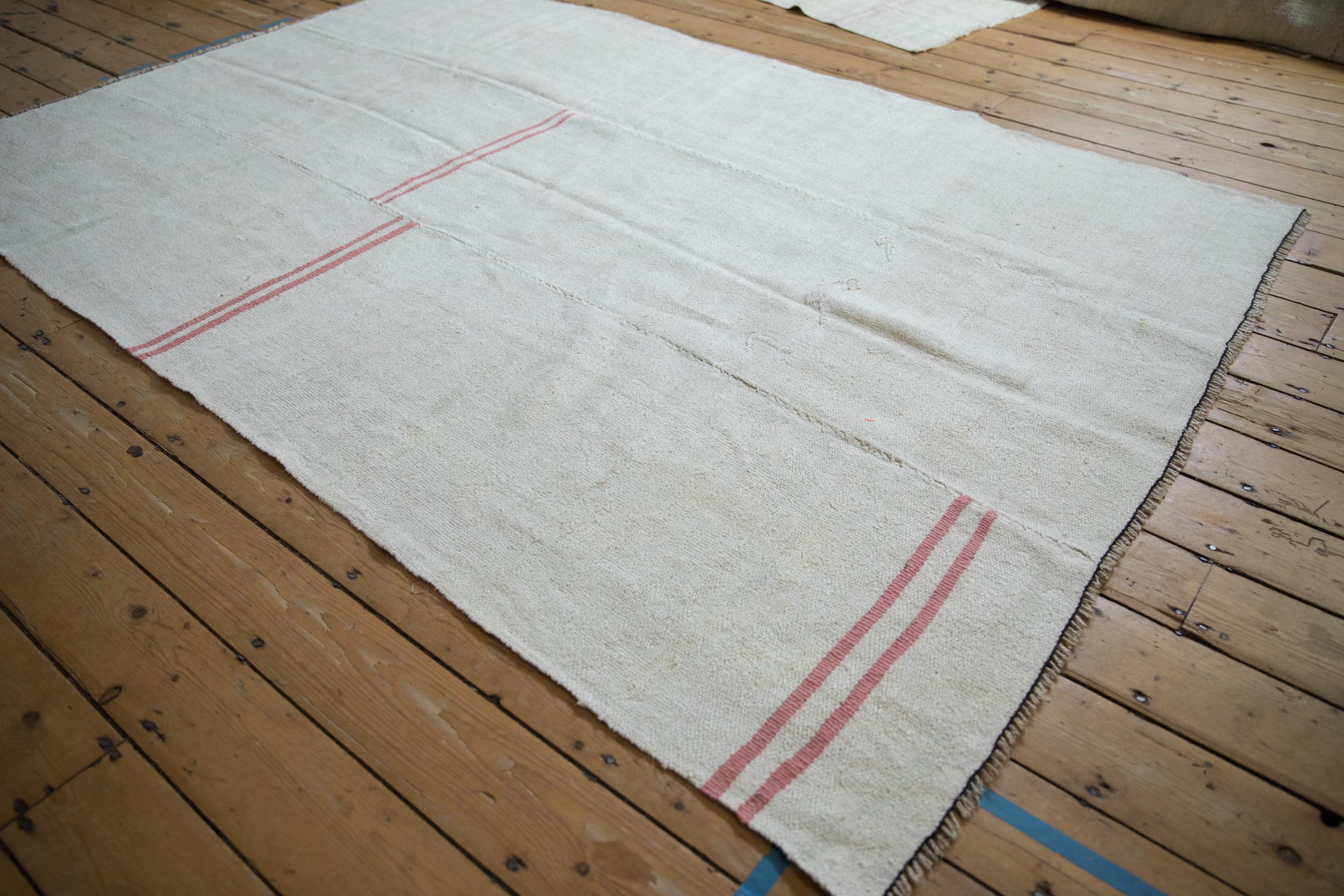Hand-Woven Vintage Hemp Kilim Carpet For Sale