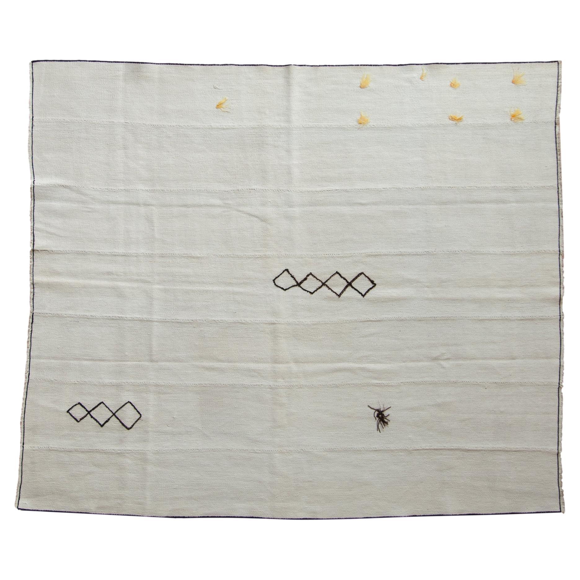 Tappeto quadrato Kilim Hemp Vintage in vendita