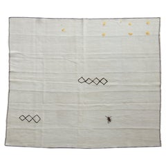 Vintage Hemp Kilim Square Carpet