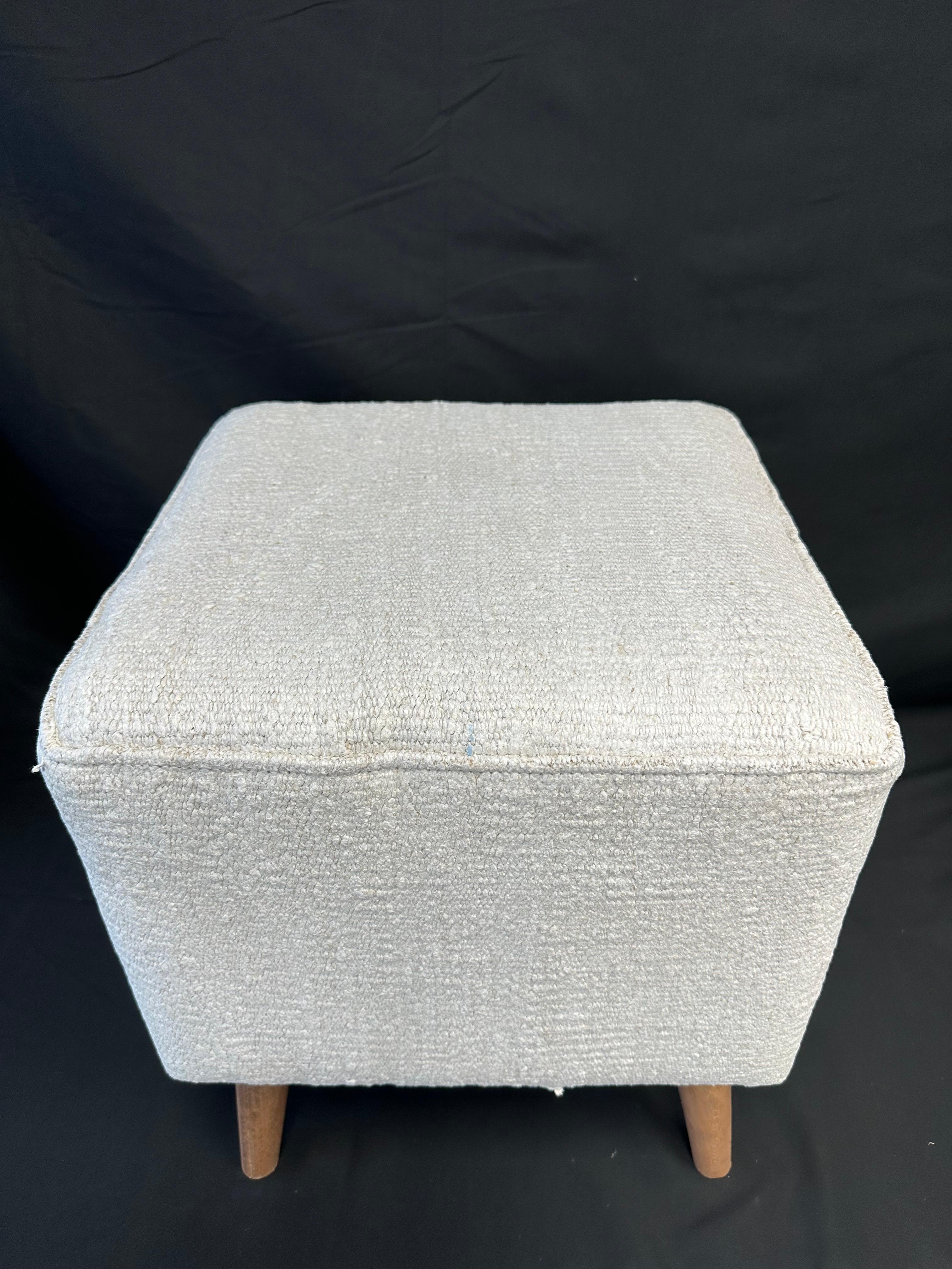 Vintage Hemp Pouf  In Excellent Condition For Sale In Houston, TX