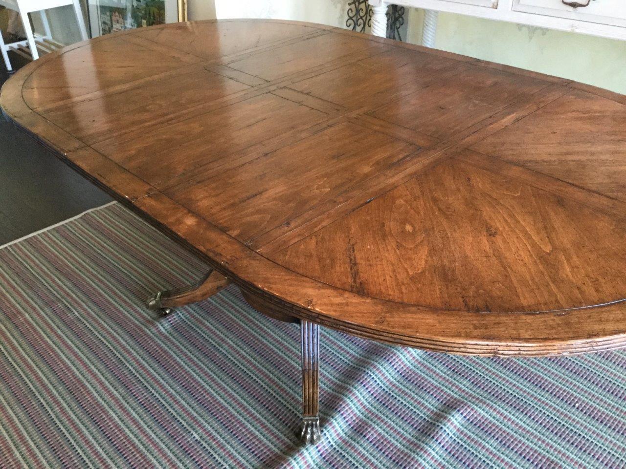 round cherry dining table with leaf